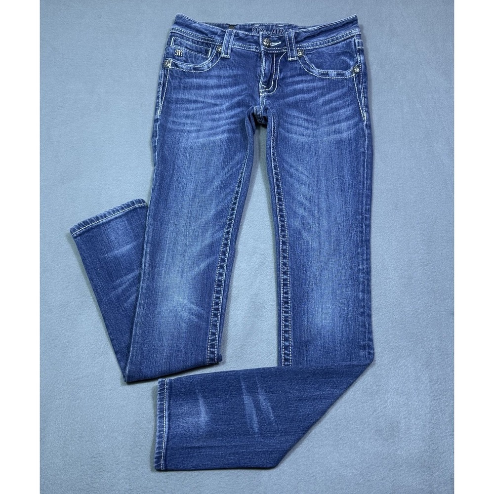 Miss Me Jeans Womens 27x32 Skinny Lowrise Studded Y2K Boho USA Embroidered